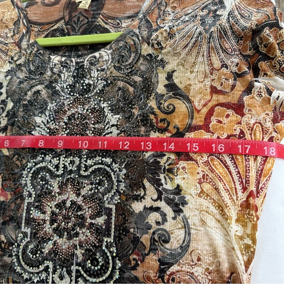 Reba Cream and Brown Patterned Tunic - Picture 5 of 6